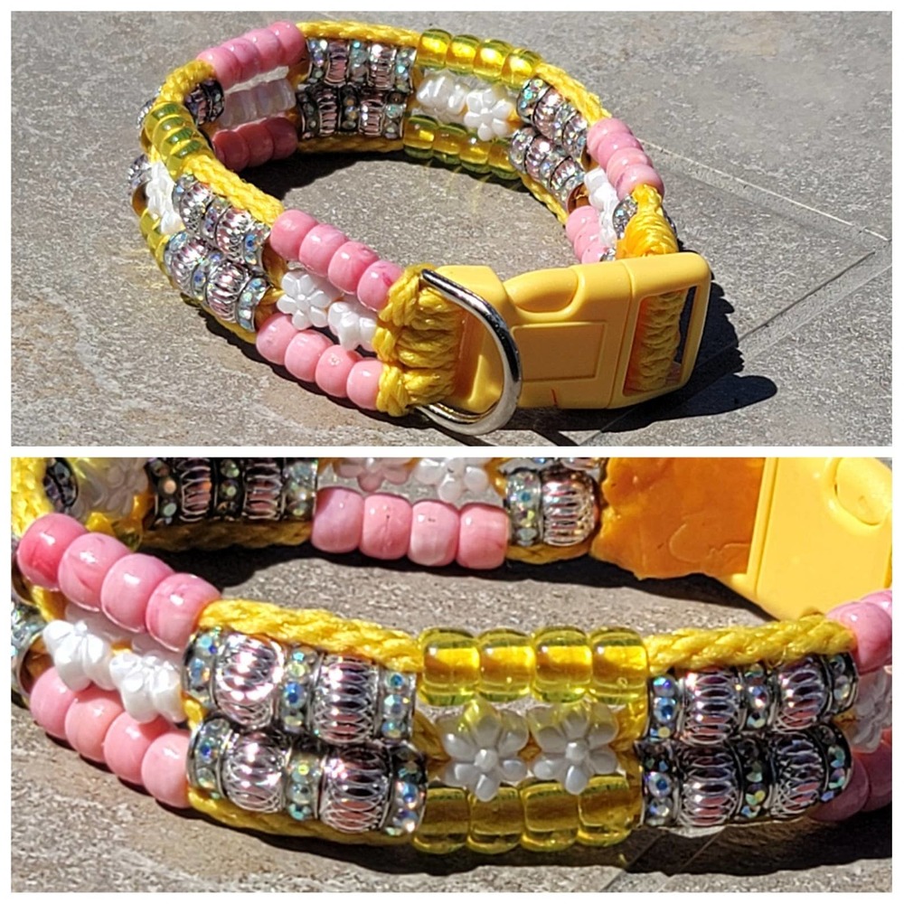 Custom Handmade Beaded Bling Dog Collar